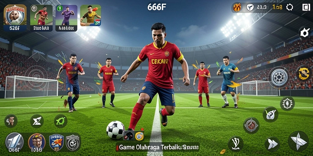 Screenshot gameplay 666F menampilkan aksi olahraga yang seru.