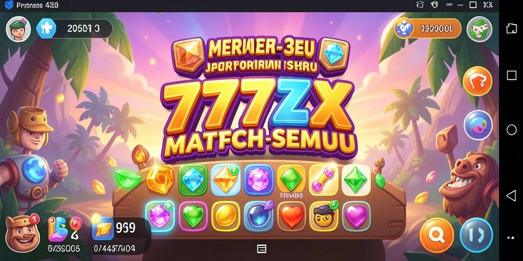 Tampilan menarik gameplay Match-3 pada 777ZX.