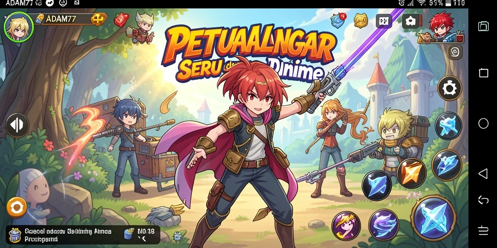 Tampilan gameplay seru di dunia Anime ADAM77.