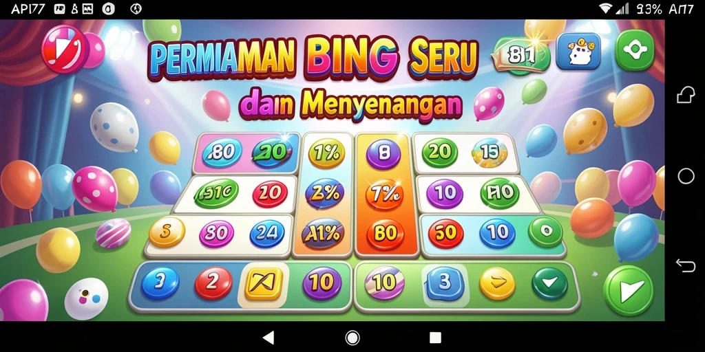 Tampilan gameplay seru dengan fitur interaksi Bingo di API77.
