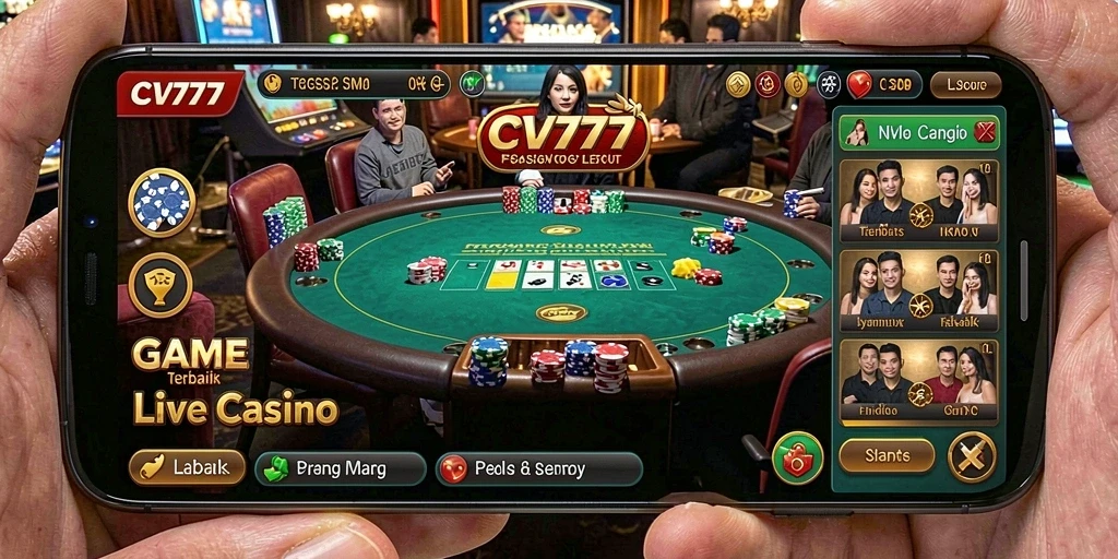 Screenshot gameplay CV777 yang menampilkan aksi Live Casino yang seru.
