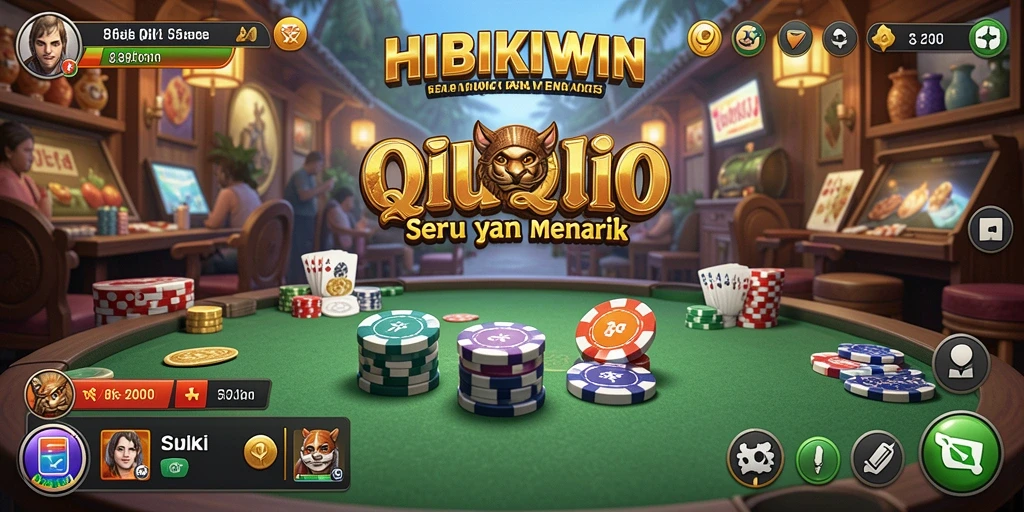 Screenshot gameplay HIBIKIWIN menampilkan keseruan permainan QiuQiu.