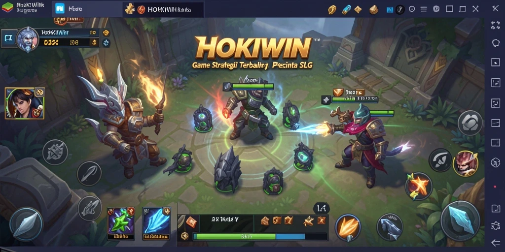 Tangkapan layar gameplay HOKIWIN dengan aksi pertempuran strategis.