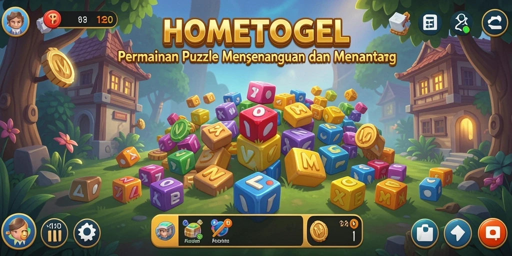Screenshot utama HOMETOGEL menampilkan gameplay Puzzle yang seru dan interaktif.