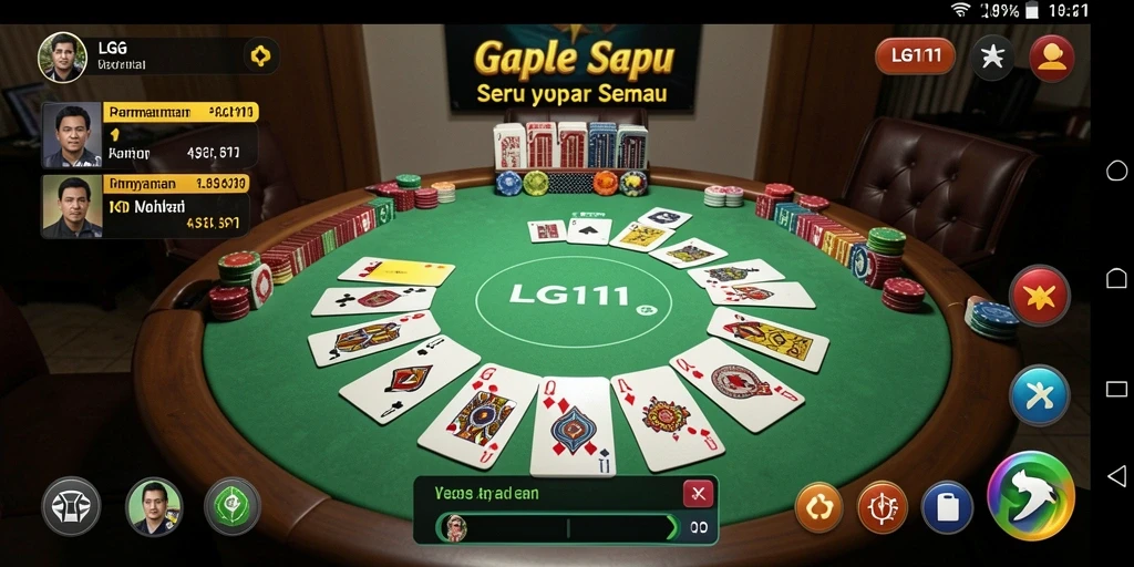 Tampilan gameplay seru LG111 dalam permainan Gaple.