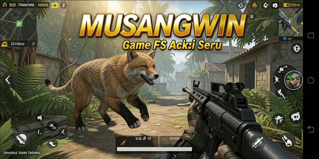 Tampilan menarik dari gameplay MUSANGWIN dalam aksi FPS.