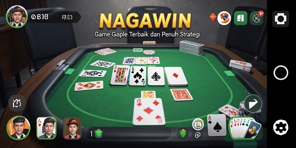 Tampilan gameplay seru di NAGAWIN saat bermain Gaple.