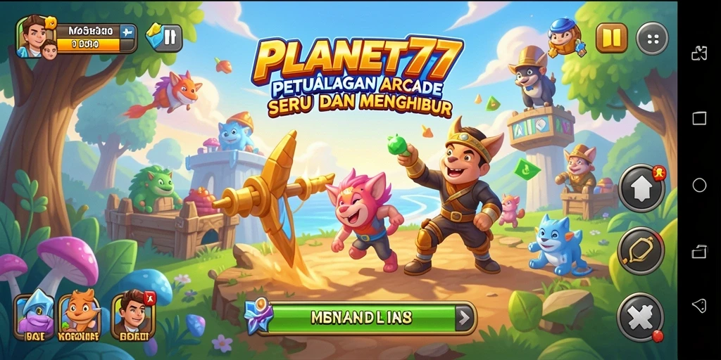 Tampilan gameplay seru dan menantang di PLANET77.