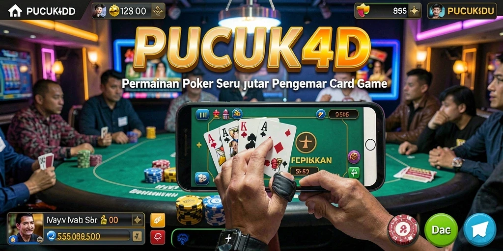 Screenshot gameplay utama PUCUK4D yang menunjukkan aksi poker yang seru.