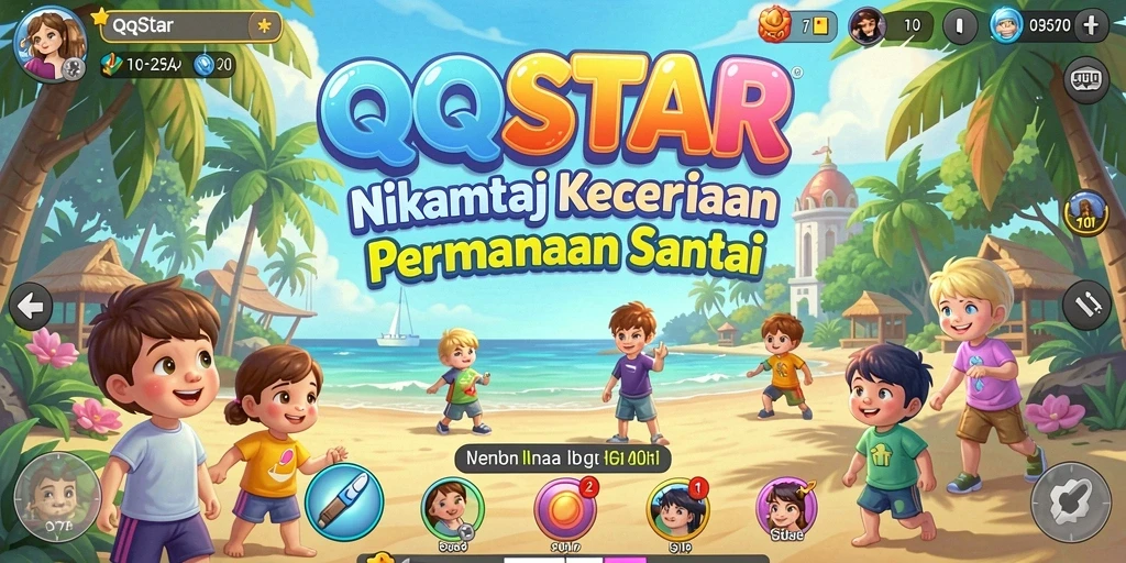 Tampilan gameplay QQSTAR yang penuh warna dan menarik.