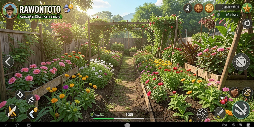 Tampak gameplay RAWONTOTO yang seru dalam bertani.