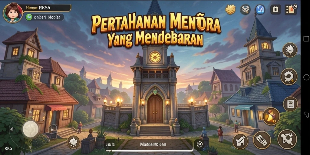 Screenshot RK55 menampilkan aksi menegangkan dalam gameplay Tower Defense.