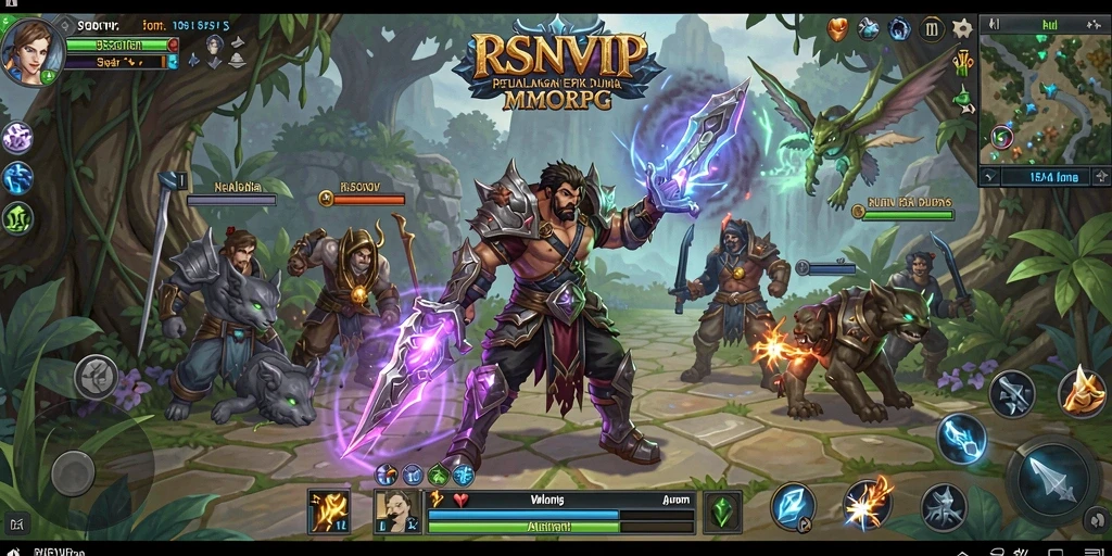 Tampilan gameplay seru di dunia fantasi MMORPG yang penuh aksi.