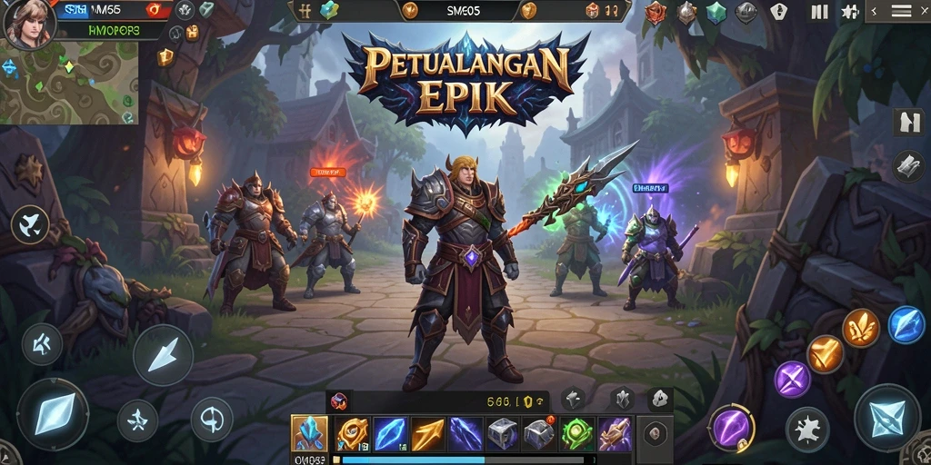 Tangkapan layar utama SM605 menampilkan aksi pertarungan yang mendebarkan dalam game MMORPG.