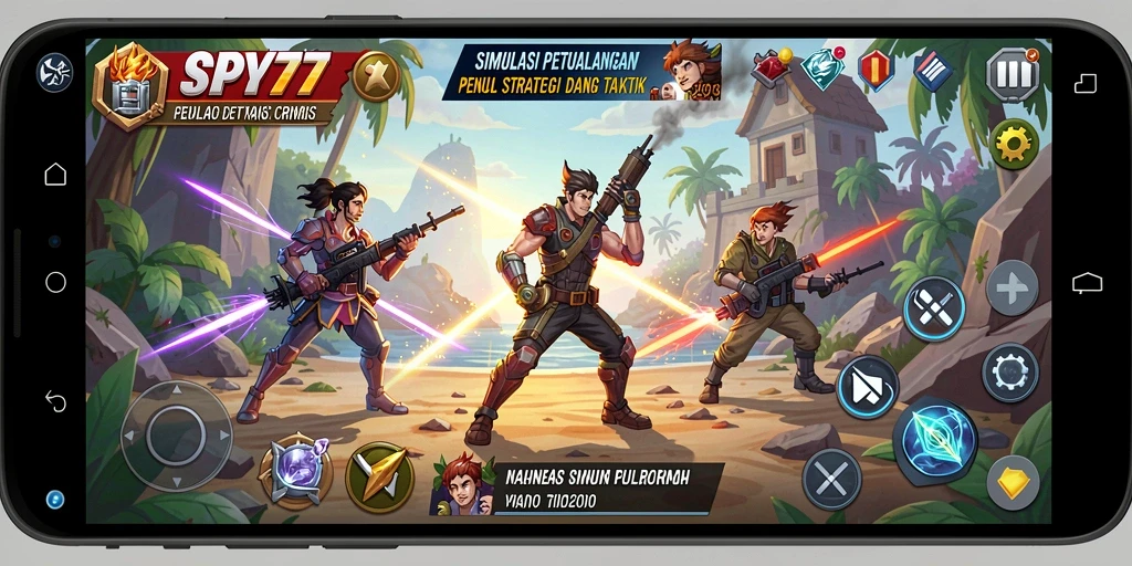 Screenshot menunjukkan momen mendebarkan dalam gameplay SPY77.