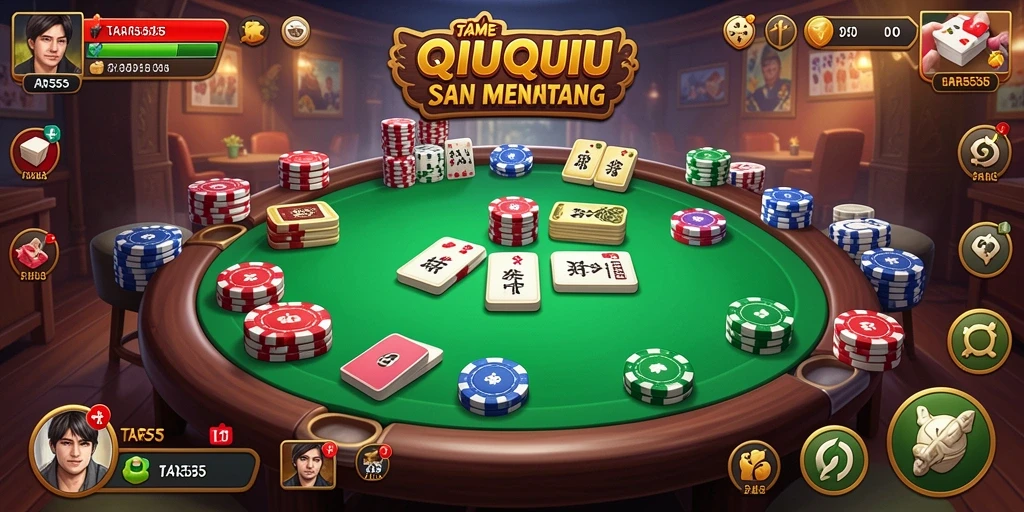 Tampilan gameplay QiuQiu yang mendebarkan dan menarik.